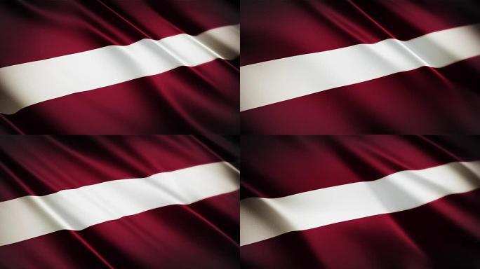 拉脱维亚逼真的国旗无缝循环摆动动画