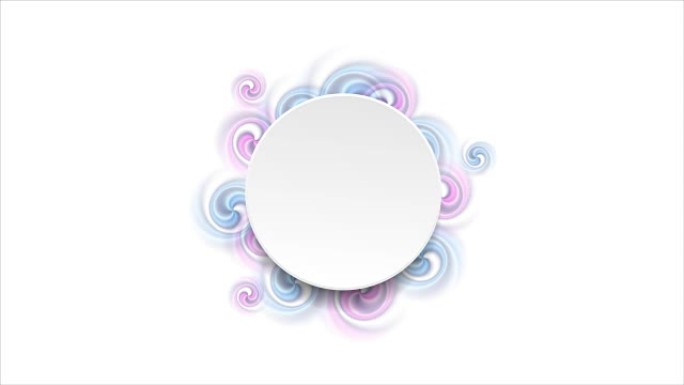 空白圆圈和明亮的漩涡形状视频动画