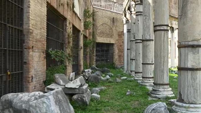 意大利夏日时间罗马城市罗马论坛历史遗迹步行全景4k