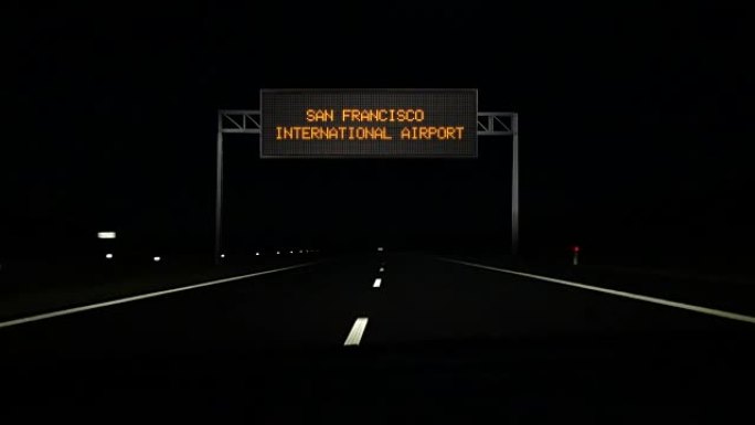 旧金山国际机场数字路标和入口标志。