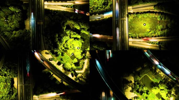 杭州下沙立交桥绕城高速俯视延时