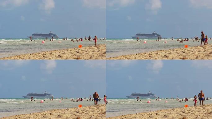 美国夏日迈阿密海滩生活班轮乘坐4k佛罗里达