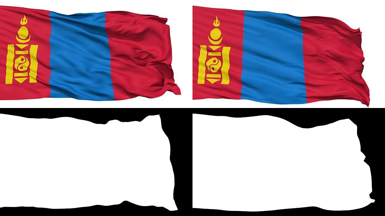 挥舞蒙古国旗