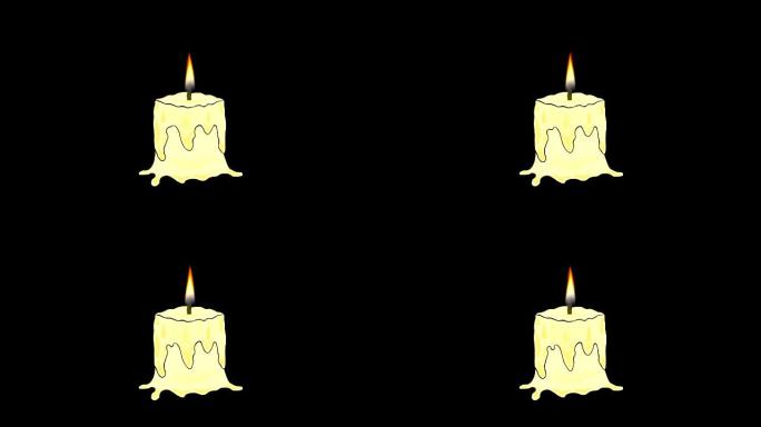 燃烧蜡烛-透明/阿尔法-卡通