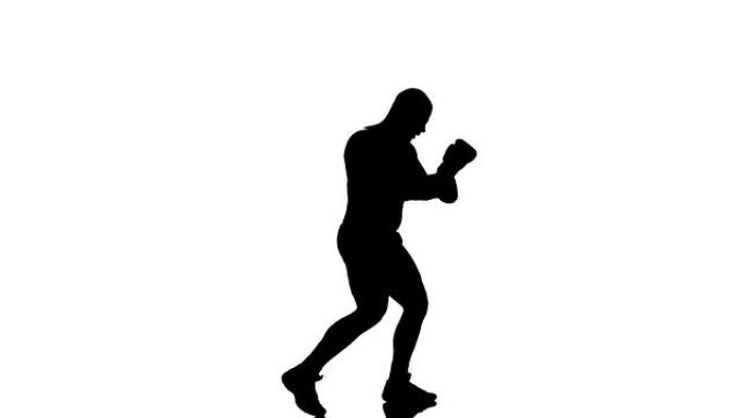 一名白人男子在轮廓上锻炼拳击拳击手健身