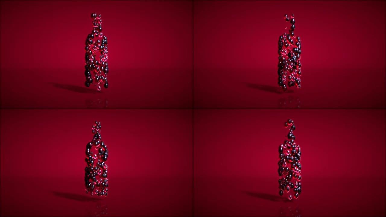 葡萄酒背景-3D动画
