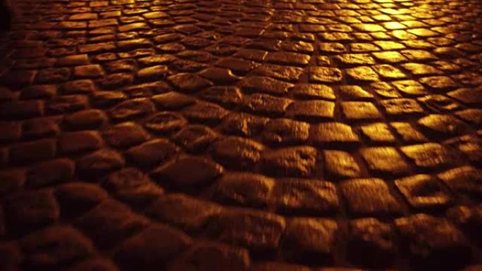 古代城市路面特写全高清steadicam夜景拍摄