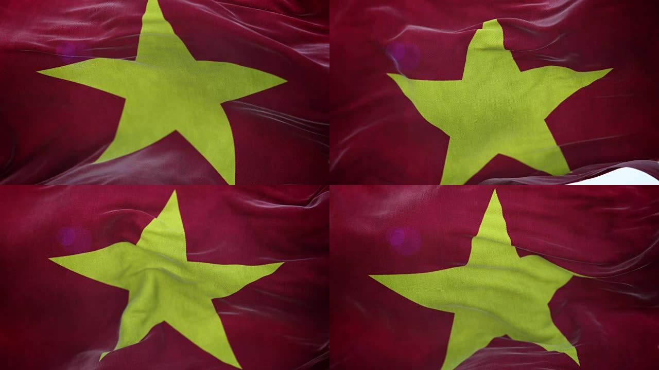 逼真的越南国旗3d动画循环
