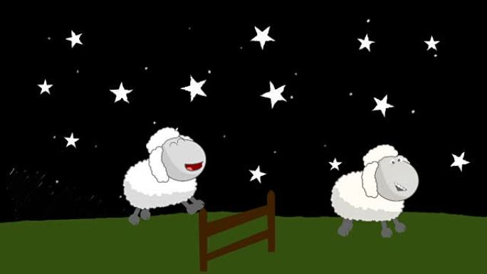 数晚上跳过木栅栏的羊