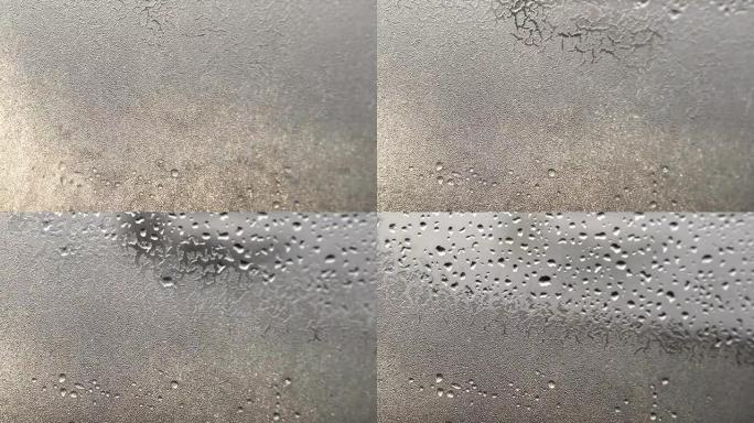 窗户上融化的霜