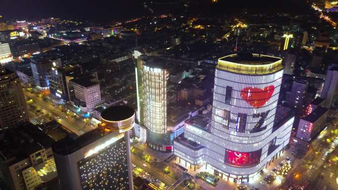 杭州 武林广场夜景  环城北路 西湖文化