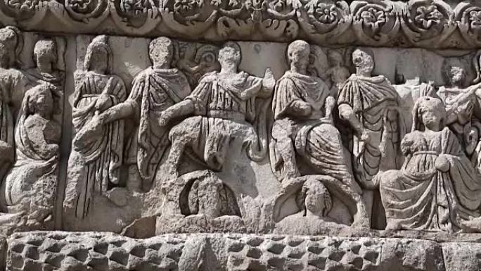 希腊塞萨洛尼基古伽列里乌斯拱门的浅浮雕