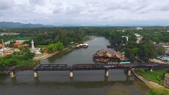 泰国北碧府桂河大桥鸟瞰图
