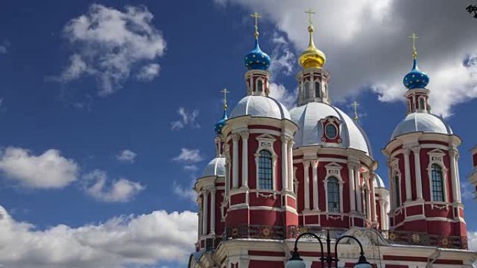 俄罗斯莫斯科的圣克莱门特巴洛克教堂。这座大型教会建筑群建于18世纪。