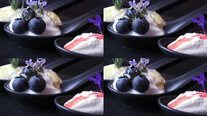 Healthy Greek Yogurt Desert with Fresh Blueberries