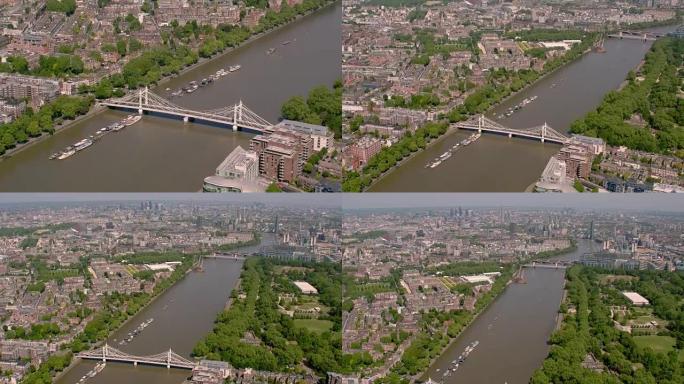 英国西伦敦的鸟瞰图。4K