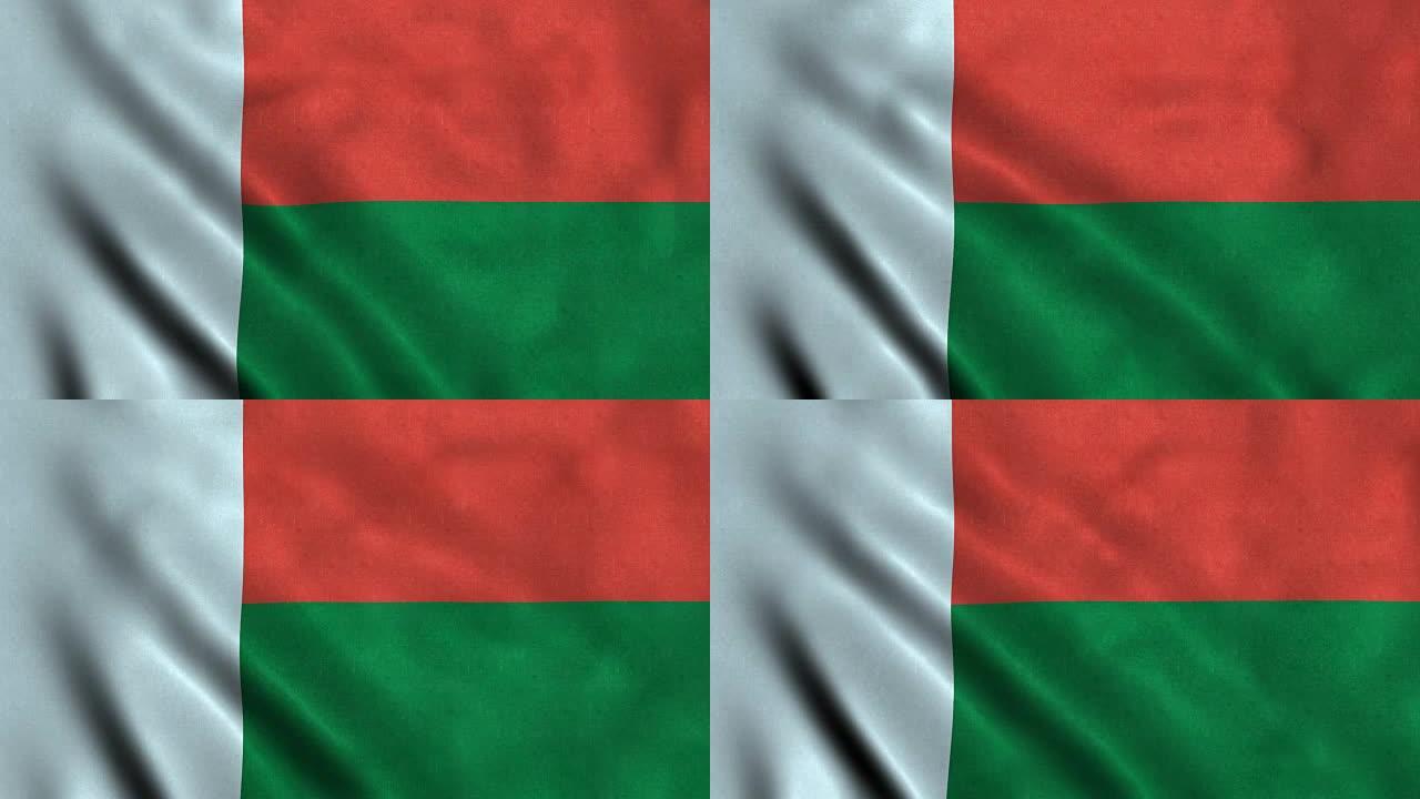 4K无缝可循环马达加斯加旗