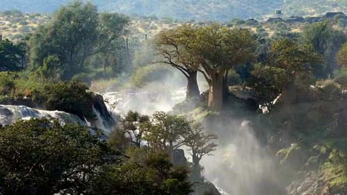 埃普帕瀑布在纳米比亚的库内内河上
