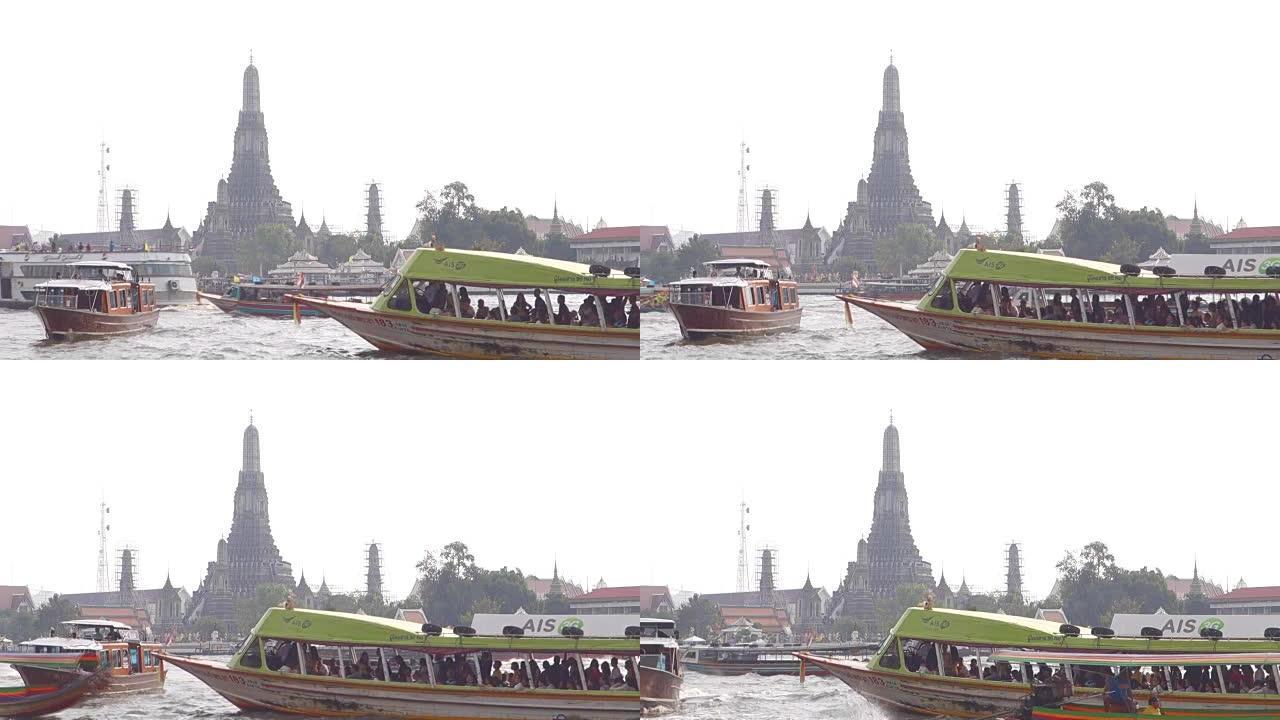 曼谷1月2日: 湄南河，湄南河是泰国的一条主要河流，其低矮的冲积平原形成了该国的中心。2015年1月