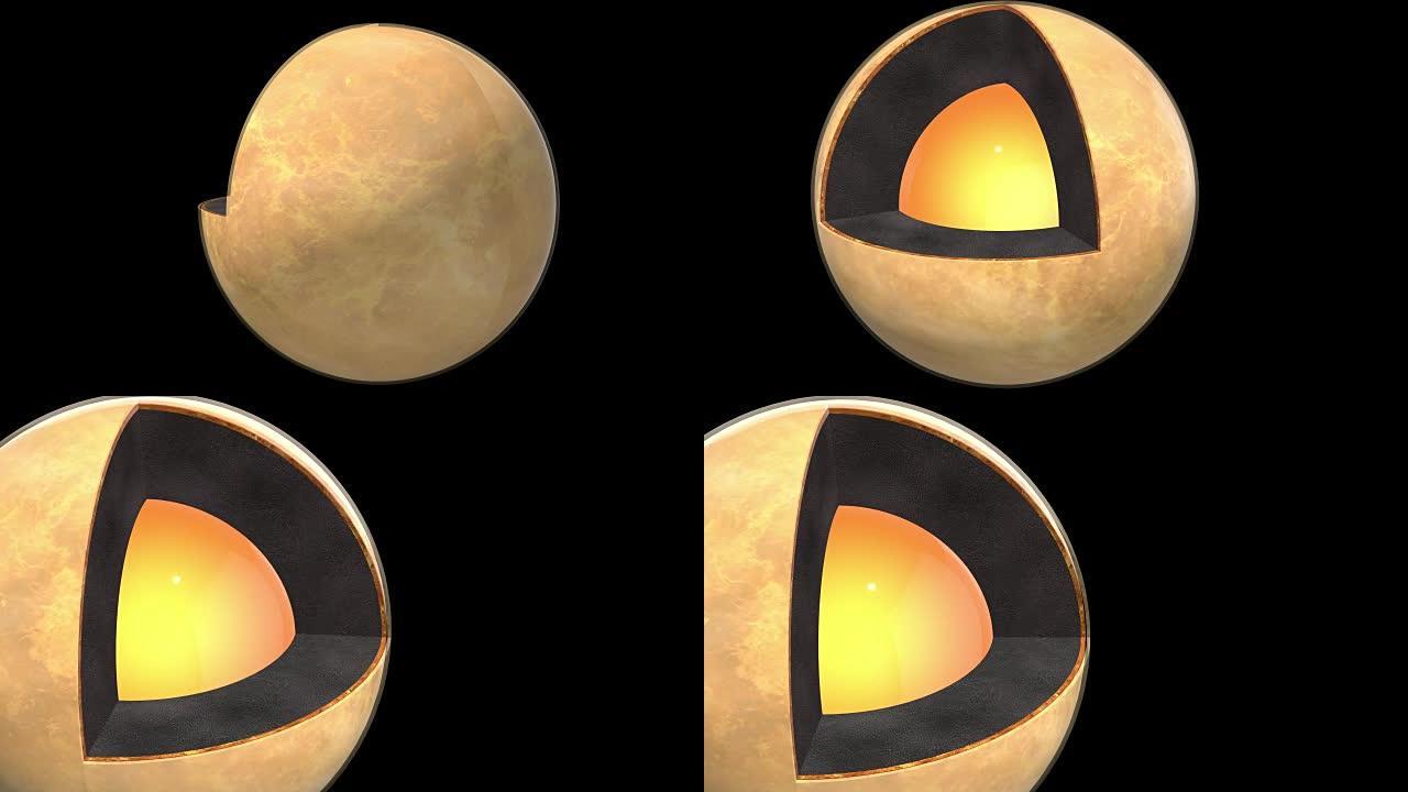 金星结构-逼真的内饰-向左