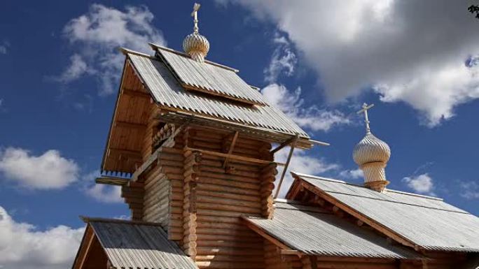 俄罗斯莫斯科的现代木制东正教教堂