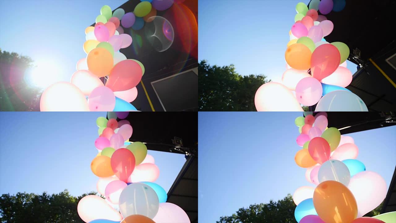 生日聚会上的气球拱门