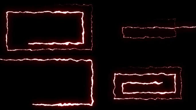 可循环红色霓虹灯闪电螺旋形状飞行黑色背景动画新质量独特自然光效果视频素材