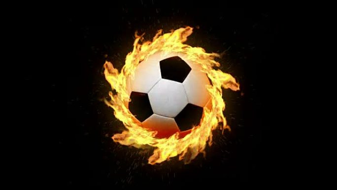 着火的动画足球或足球旋转球