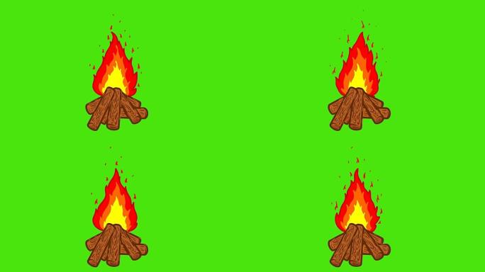 火烧、火与树林动画、卡通火