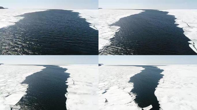 五大湖上的春季冰解冻