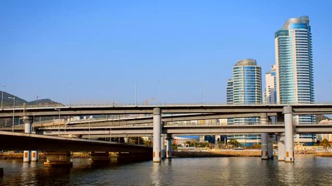 韩国釜山摩天大楼和广安大桥