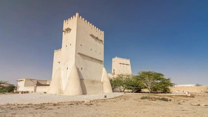 巴尔赞塔延时过度，多哈-卡塔尔附近的瞭望塔