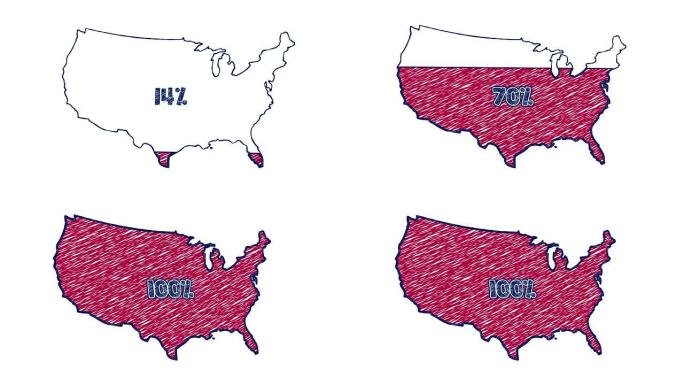 美国地图百分比信息图表绘制-