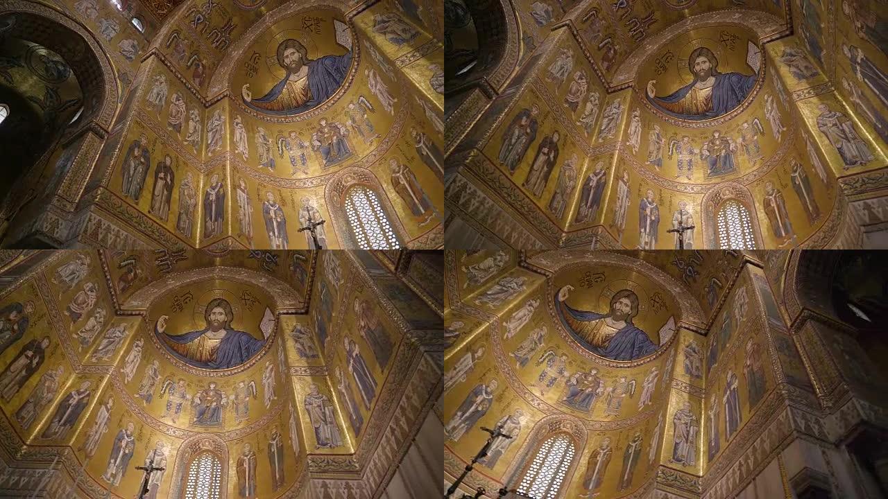 意大利巴勒莫西西里大教堂天花板视图