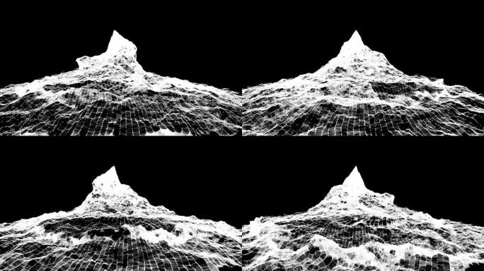 抽象山。能够循环的数字景观