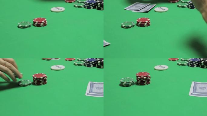 地下赌场的赌注筹码，纸牌游戏扑克