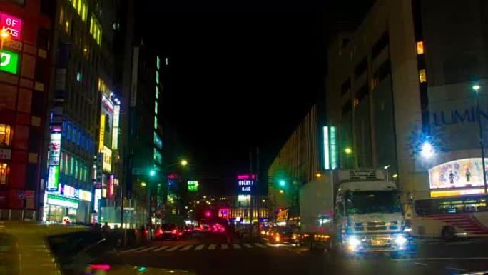新宿南侧夜移4k慢速快门左摇摄
