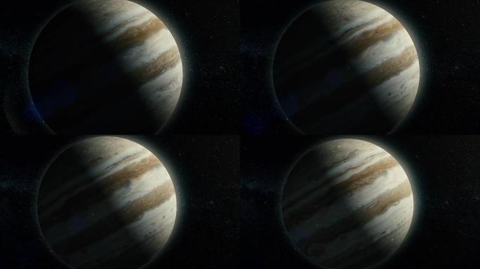 木星-高分辨率3D呈现太阳系行星。气体巨行星。深空之美。宇宙中数十亿个星系
