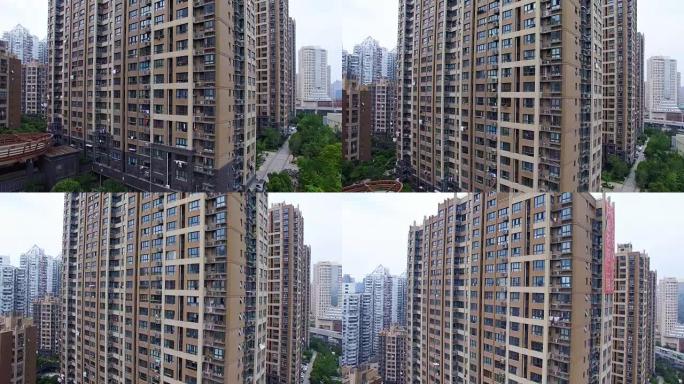 中国上海-2017年7月7日: 上海建筑结构的鸟瞰图