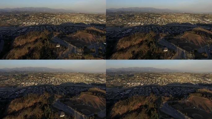 洛杉矶棒球场和赛普拉斯公园附近的空中剪辑