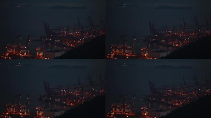 中国夜间深圳蛇口-赤湾港