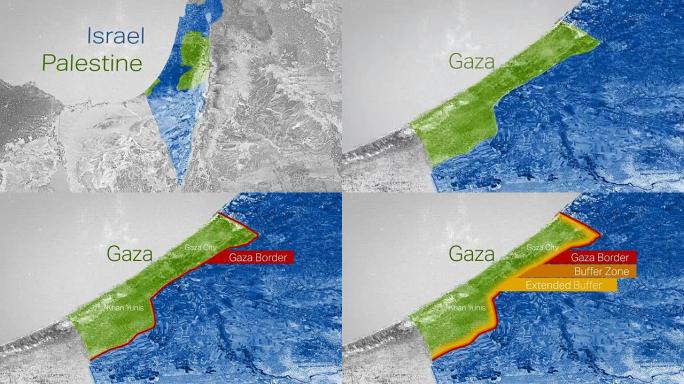 加沙地带的地图