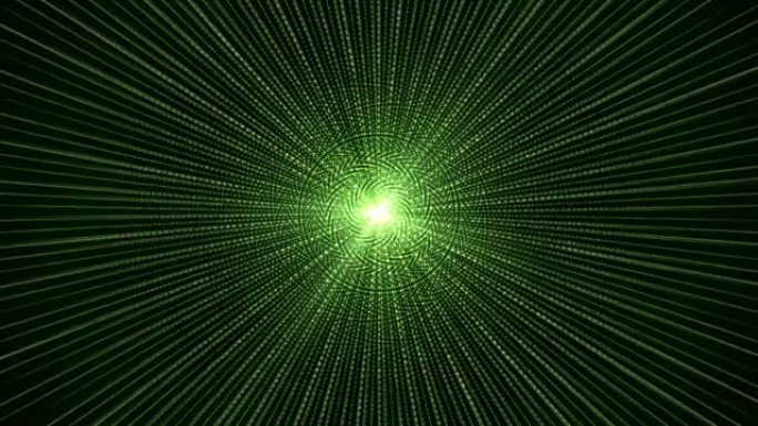 抽象绿色径向粒子线背景 (可循环)