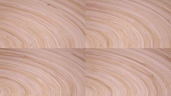 惊人的木材凹面与层压结构关闭，顺时针旋转与角中心。