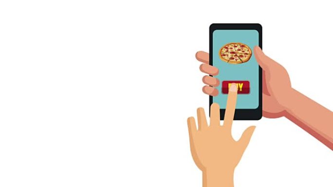 智能手机高清动画在线订购披萨