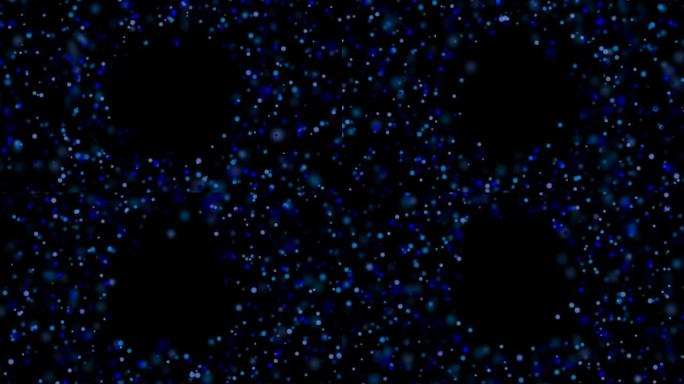 抽象的背景与蓝色闪耀的散景。流畅的动画循环。带有徽标 \ 文本的中心位置。抽象蓝色波克粒子无缝回路