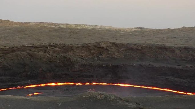 埃塞俄比亚Erta Ale火山的破火山口