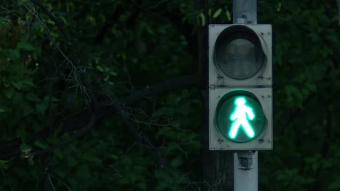 24、红绿灯用绿灯，安全行驶。城市里的交通灯。交通灯变色