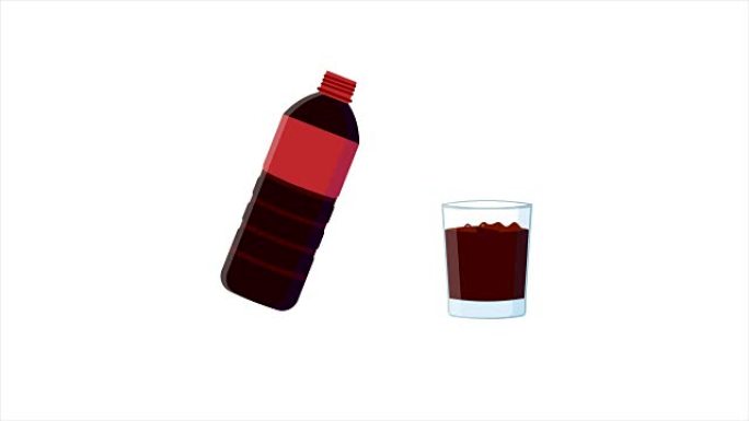 将水从带有可选亮度哑光的瓶子动画中倒入玻璃中。包括阿尔法亮度哑光。4k视频