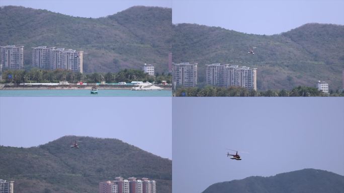 三亚凤凰岛海上观光直升机慢动作